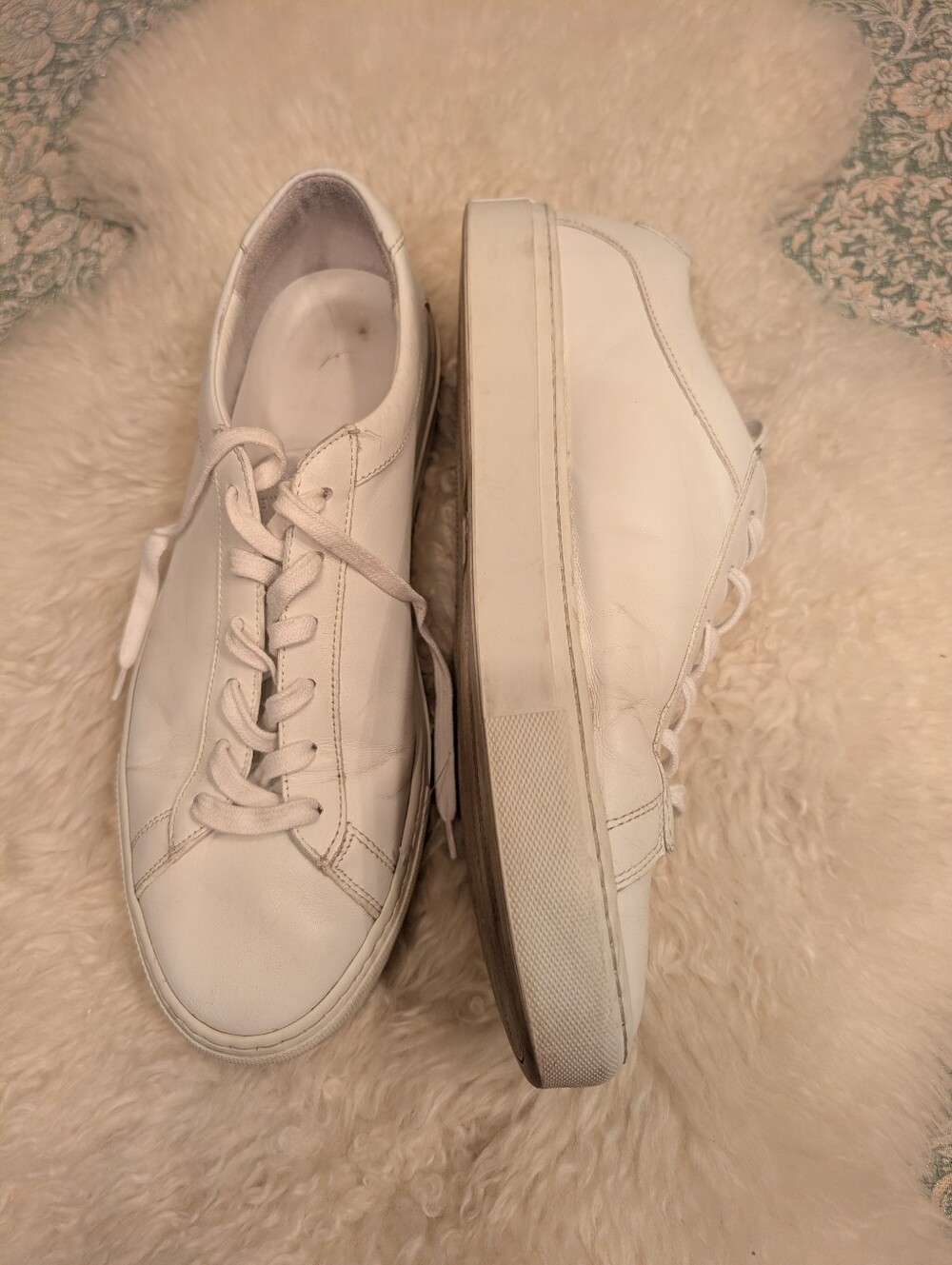 KOIO White Italian Leather Low Top Sneakers Men's Size 10